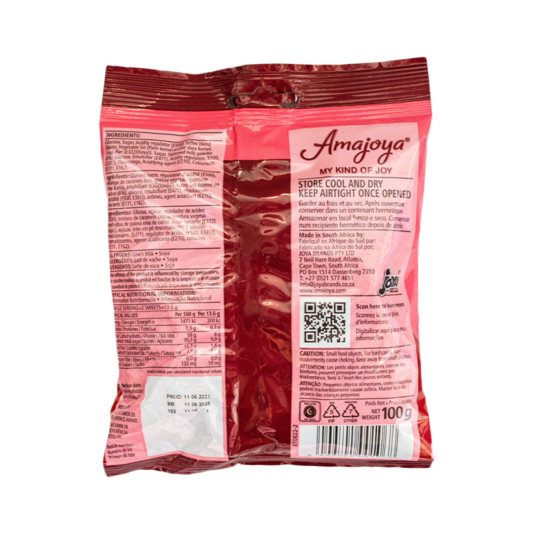 Amajoya Chews Strawberry Milkshake Flavoured 100g
