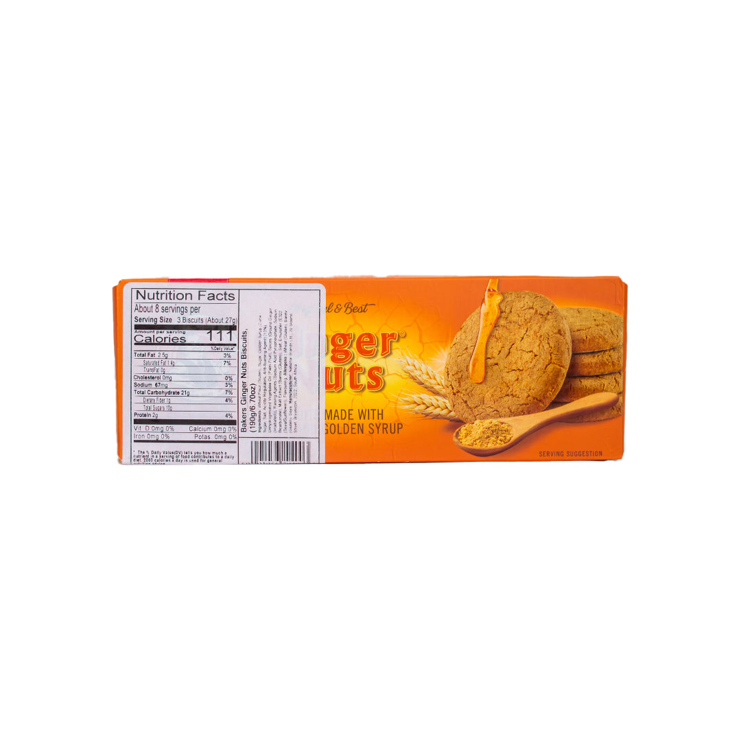 Bakers Ginger Nuts Biscuits 190g