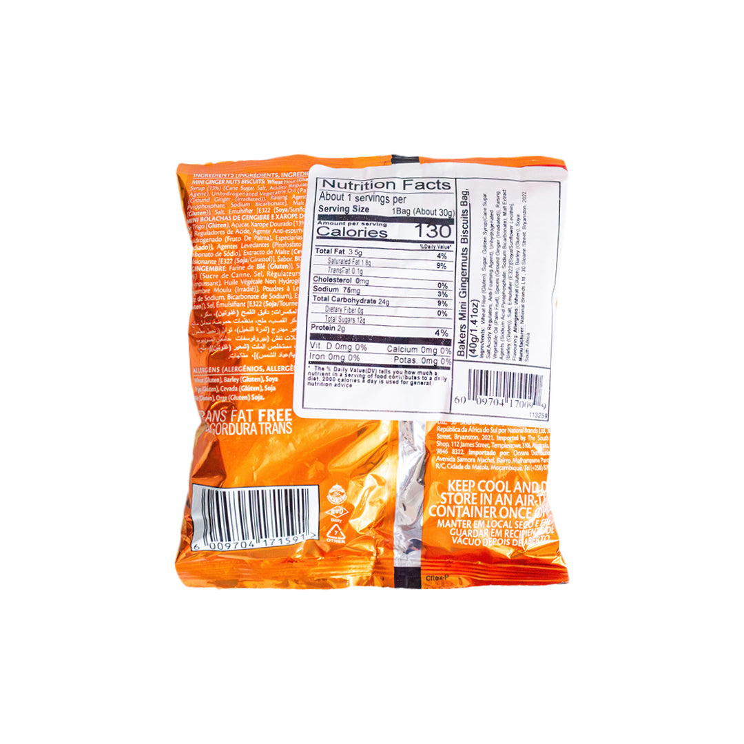 Bakers Mini Ginger Nuts Biscuits 40g