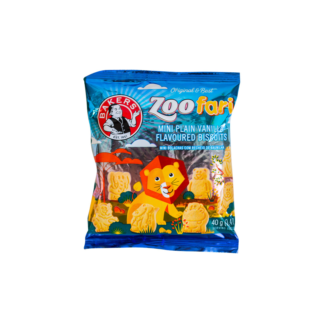 Bakers Zoofari Mini Plain Vanilla Flavoured Biscuits 40g