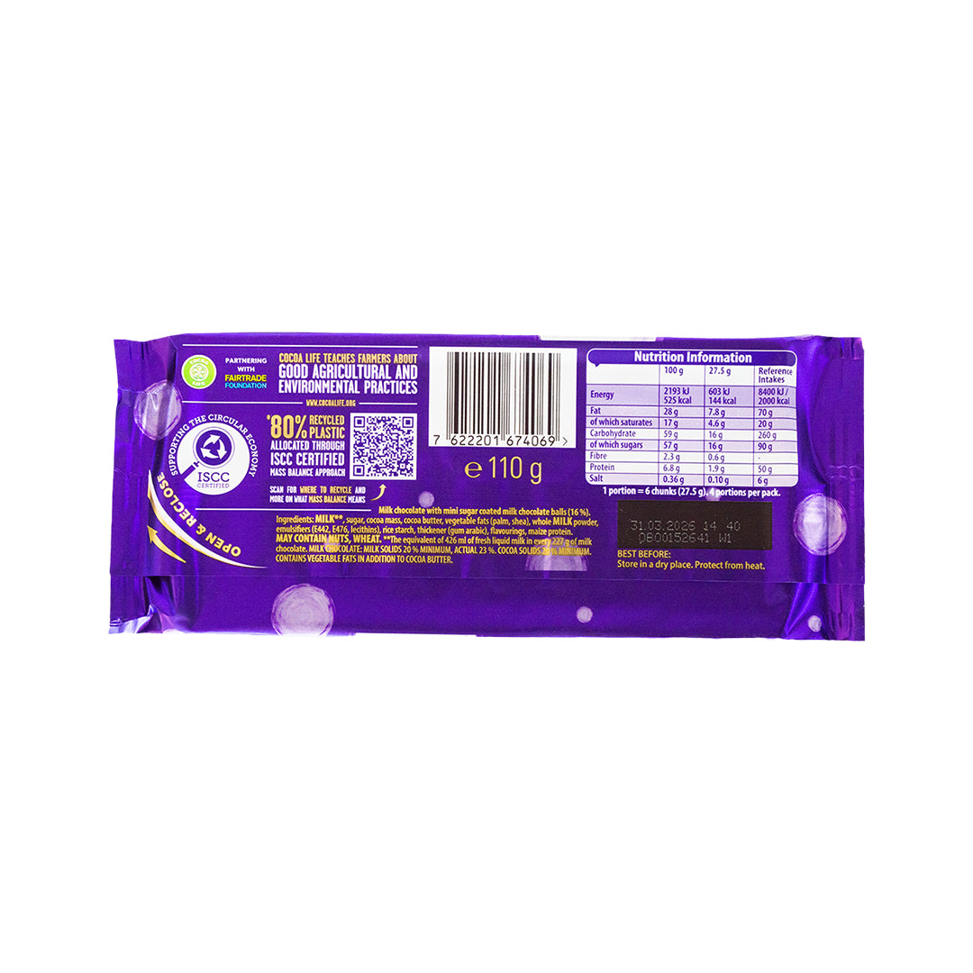 Cadbury Mini Snowballs Chocolate Bar 110g