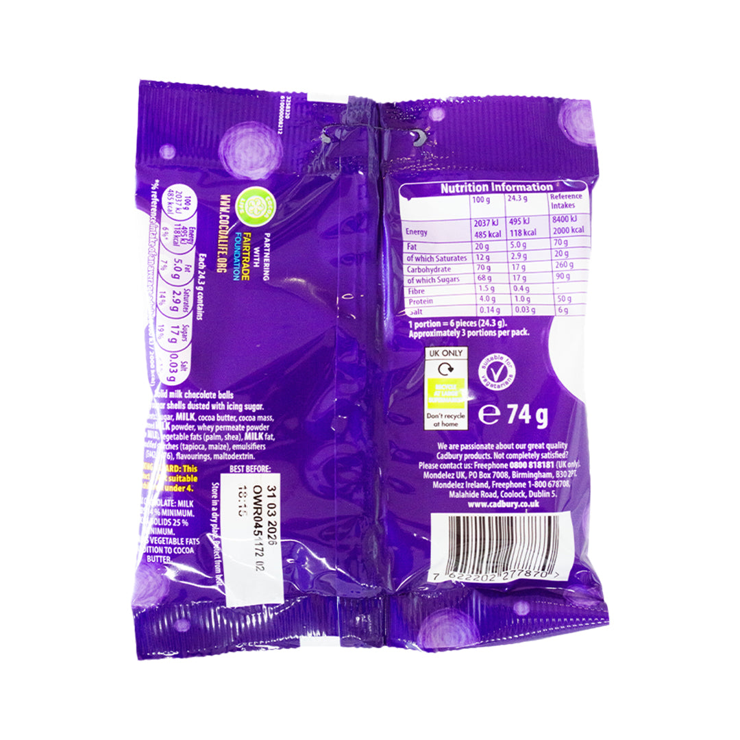 Cadbury Mini Snow Balls Milk Chocolate 74g