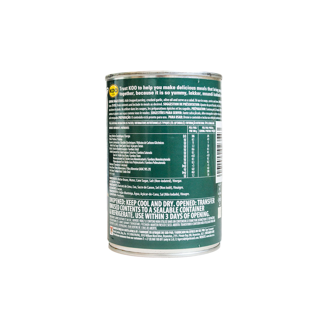 KOO Butter Beans in Flavoured Brine 410g