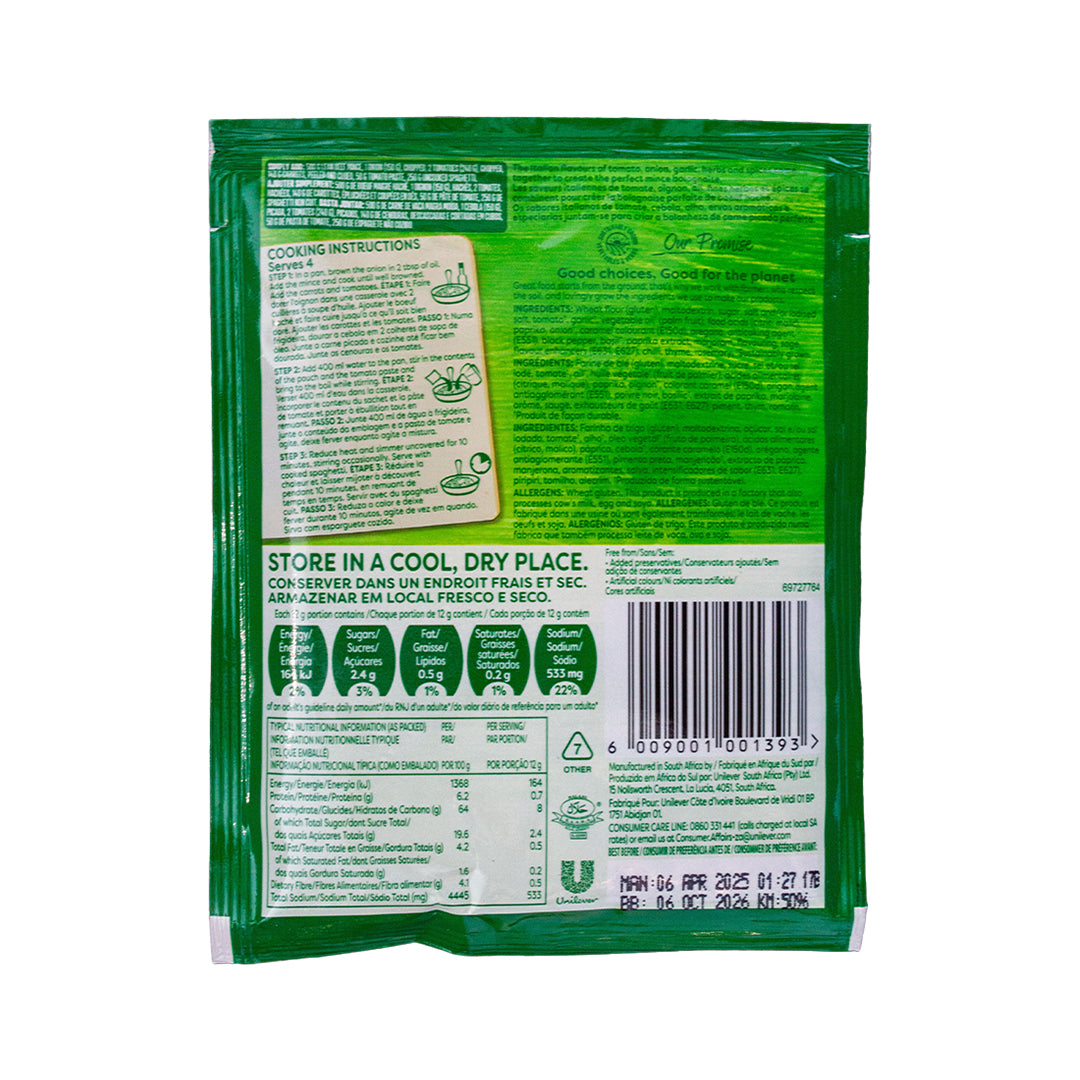 Knorr Dry Cook-in-Sauce Spaghetti Bolognaise 48g