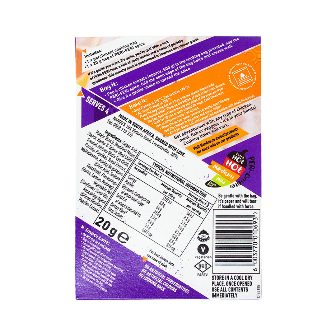 Nando's Peri-Peri Garlic Seasoning Bag Bake 20g