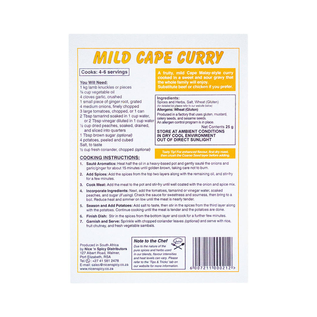 Nice 'N Spicy Mild Cape Curry 25g
