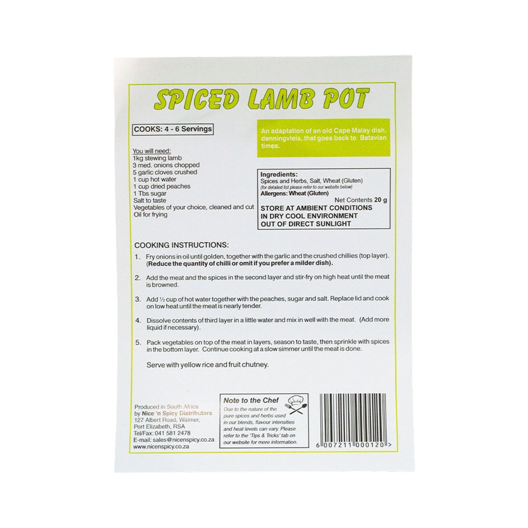 Nice 'N Spicy Spiced Lamb Pot 20g