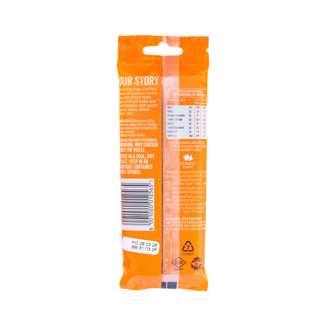 Safari Dried Apricot Fruit Roll 80g