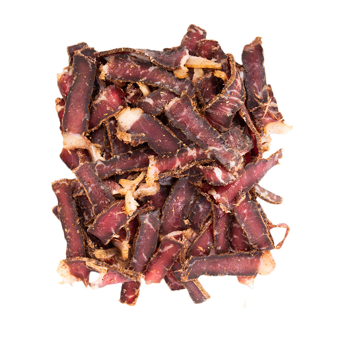 Traditional South African biltong slices made in house at Dutchy’s