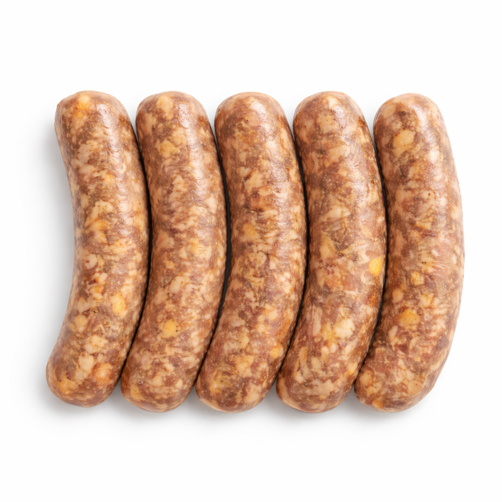 Cheese griller sausages ready for grilling