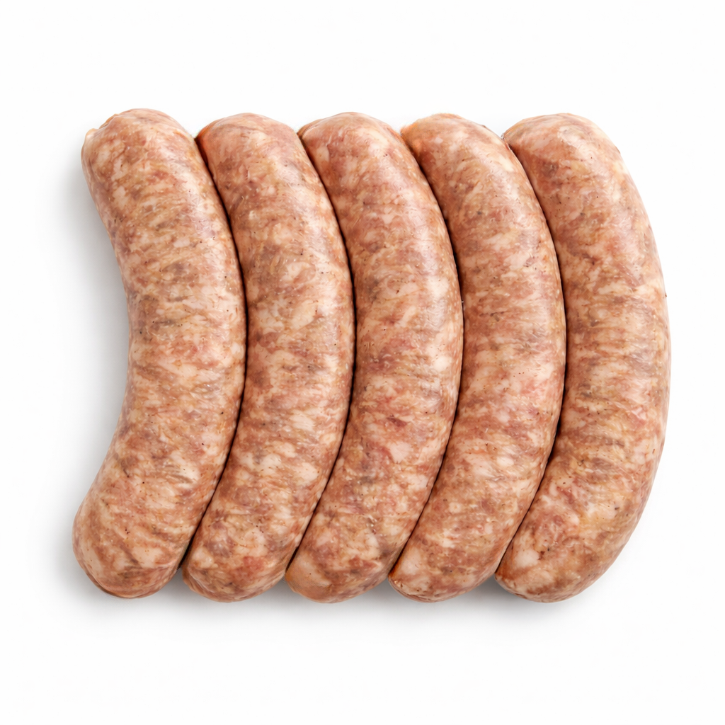 Pork bangers sausages ready to cook