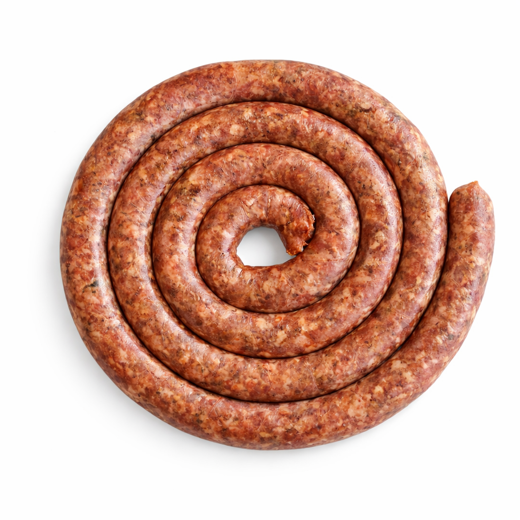 Spicy peri peri boerewors spiral sausage